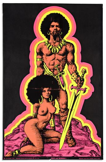 (BLACK POWER.) Group of 6 black-light posters.